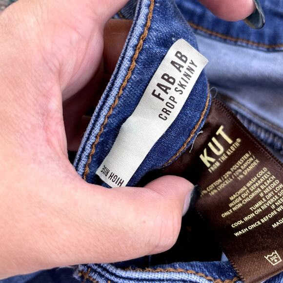 KUT from the Kloth Women's High Rise‎ Fab Ab Crop Skinny Jeans - Size 6 - Picture 7 of 11